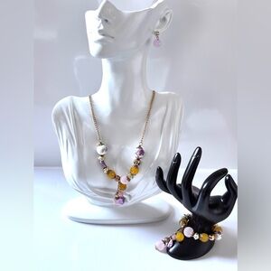 LBVYR - Designer Art Glass Beads Necklace, earrings & Bracelet Set
